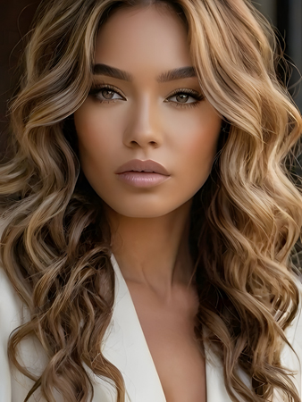 Honey Blonde Balayage Lace Front Wig – Long Deep Wave Human Hair Wig with Dark Roots
