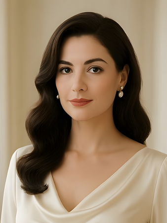 Dark Brown Vintage Waves Machine Made Human Hair Wig – Elegant Side Part Style