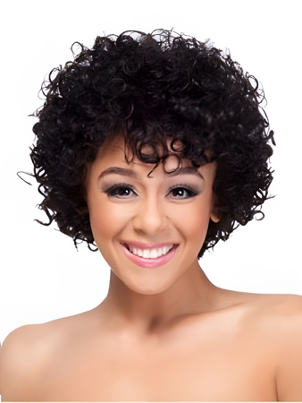 Classic Curly Medium African American Wig