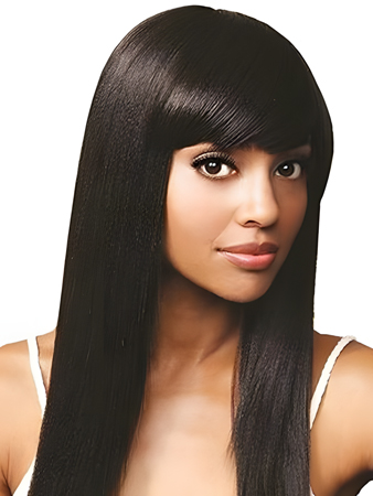 Silky Straight Remy Human Hair African American Wig