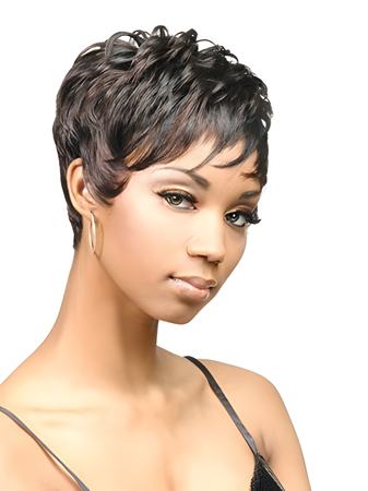 Sophisticated Short Capless Curly African American Wig