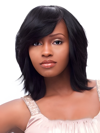 Medium African American Wig With Full Bang