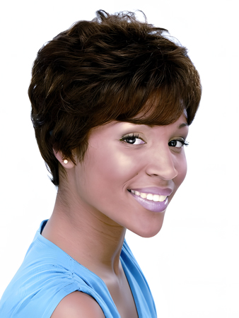 Short Wavy Synthetic African American Wig