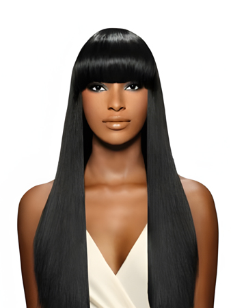 Capless Long Human Hair African American Wig