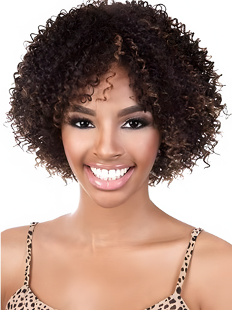 Natural Medium Curly African American Wig
