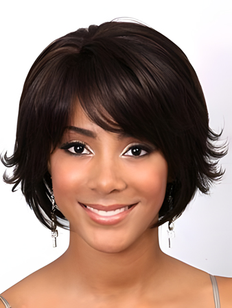 Shimmering Capless Remy Human Hair Wavy Wig