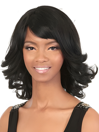 Natural Human Hair Wavy Capless Wig