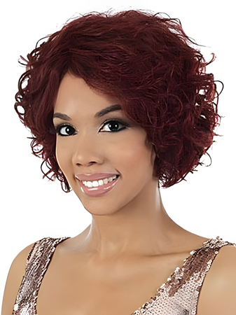 Human Hair Capless Wavy African American Wig