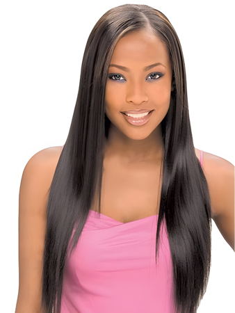 Natural Long Straight Lace Front African American Wig