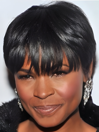 Short Straight Black African American Wig