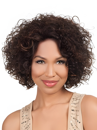 Medium Length Luscious Curly Lace Front African American Wig