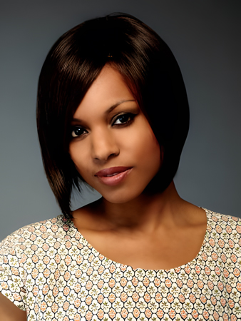 Silky Straight Synthetic Medium Length Bob Wig