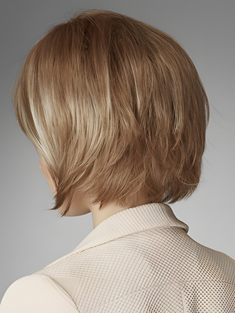 Soft Layered Human Hair Medium Length Bob Wig
