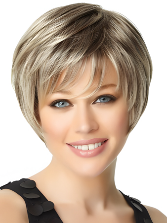 Straight Layered Stylish Synthetic Bob Wig