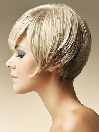 Short Layered Straight Marvelous Human Hair Bob Wig