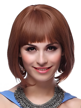 Bob Style Remy Human Hair Full Fringe Wig