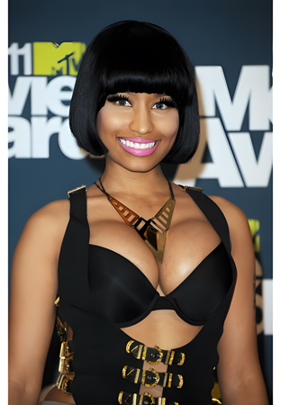 Nicki Minaj Synthetic Short Bob Celebrity Wig