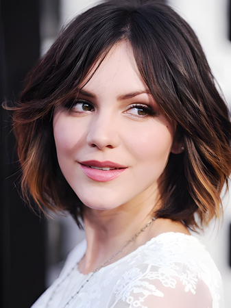 Katharine McPhee Central Parting Hairstyle Human Hair Celebrity Wig