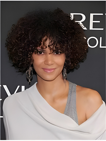Halle Berry Romantic Curly Human Hair Full Lace Wig