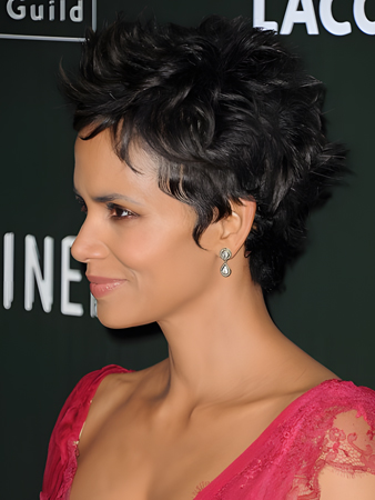 Halle Berry's Synthetic Short Wavy Hairstyle Wig