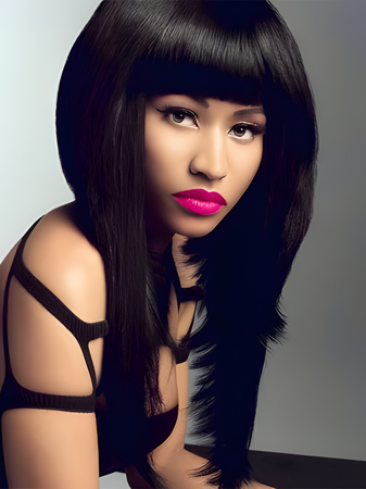 Nicki Minaj Long Straight Lace Front Celebrity Wig