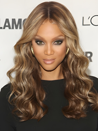Tyra Banks Good Looking Wavy Lace Front Human Hair Wig