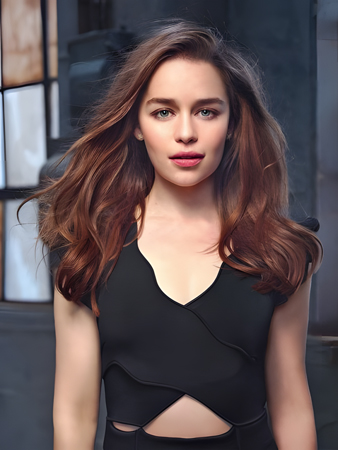 Modern Emilia Clarke Wavy Lace Front Synthetic Wig
