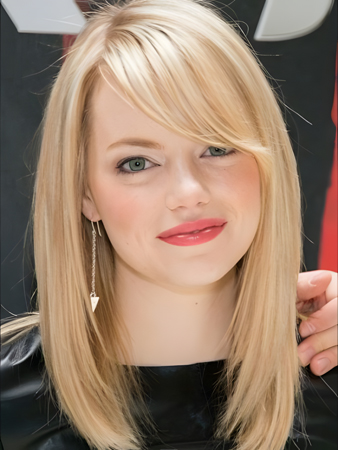 Emma Stone Marvelous Lace Front Straight Remy Human Hair Wig