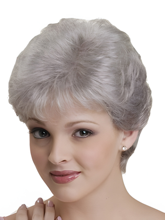 Gray Natural Straight Synthetic Capless Wig