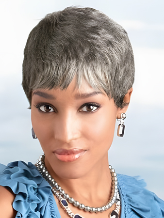 Super Short Synthetic Gray Wig