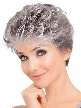 Synthetic Soft Wavy Front Lace Gray Wig