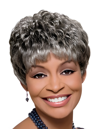 Graceful Wavy Capless Synthetic Gray Wig