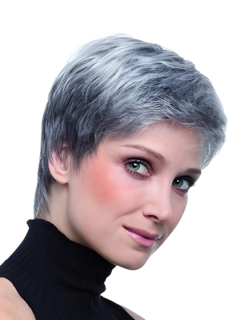 Layered Straight Lace Front Gray Wig
