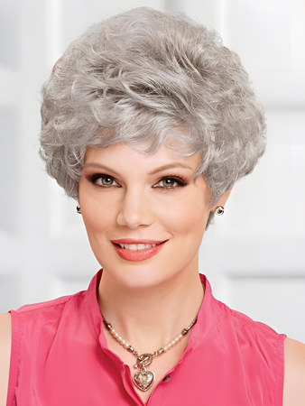 Short Capless Gray Wig With Curly Layers