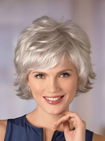 Cool Gray Wig With Wispy Layers