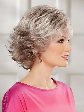 Layered Gray Wig With Pretty Tousled Curls