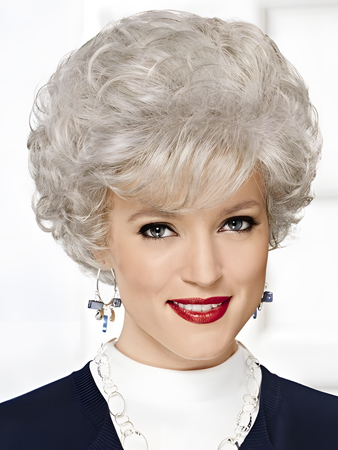 Charming Gray Wig With Wispy Waves And Curls