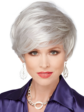Fabulous Sweeping Short Cut Gray Wig