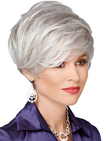 Fabulous Sweeping Short Cut Gray Wig