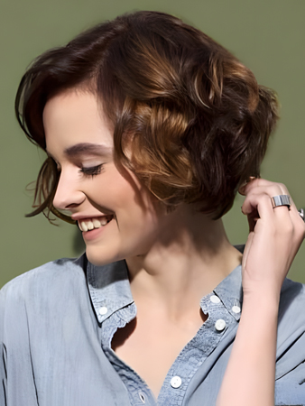 Striking Wavy Remy Human Hair Lace Front Wig