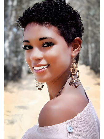 Stylish Short Curly Human Hair Full Lace Wig