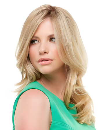 Pretty Lace Front Blonde Wavy Human Hair Wig