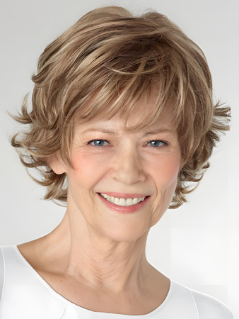 Pretty Lace Front Wavy Remy Human Hair Wig