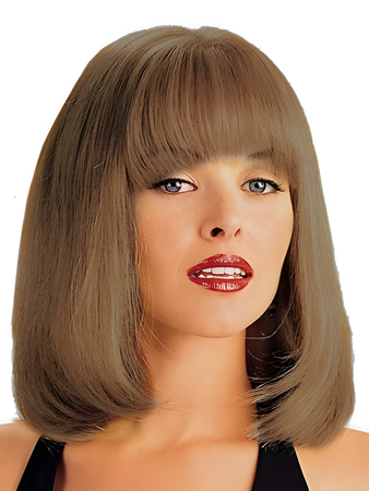 Romantic Shoulder-Length Lace Front with Mono Human Hair Wig