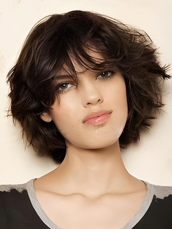 Stunning Medium Length Capless Human Hair Wig