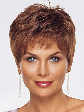 Graceful Hand Tied Lace Front With Mono Short Human Hair Wig