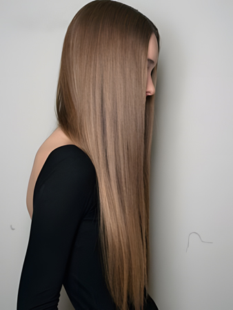 Glamorous Human Hair Straight Long Lace Front Wig