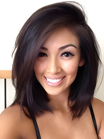 Elegant Brazilian Remy Hair Straight Lace Front Wig