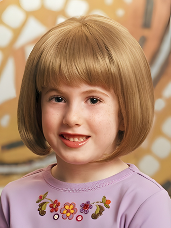 Nice Short Bob With Full Bangs Girl's Wig