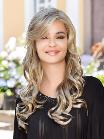 Glamorous Lace Front Wavy Long Synthetic Wig
